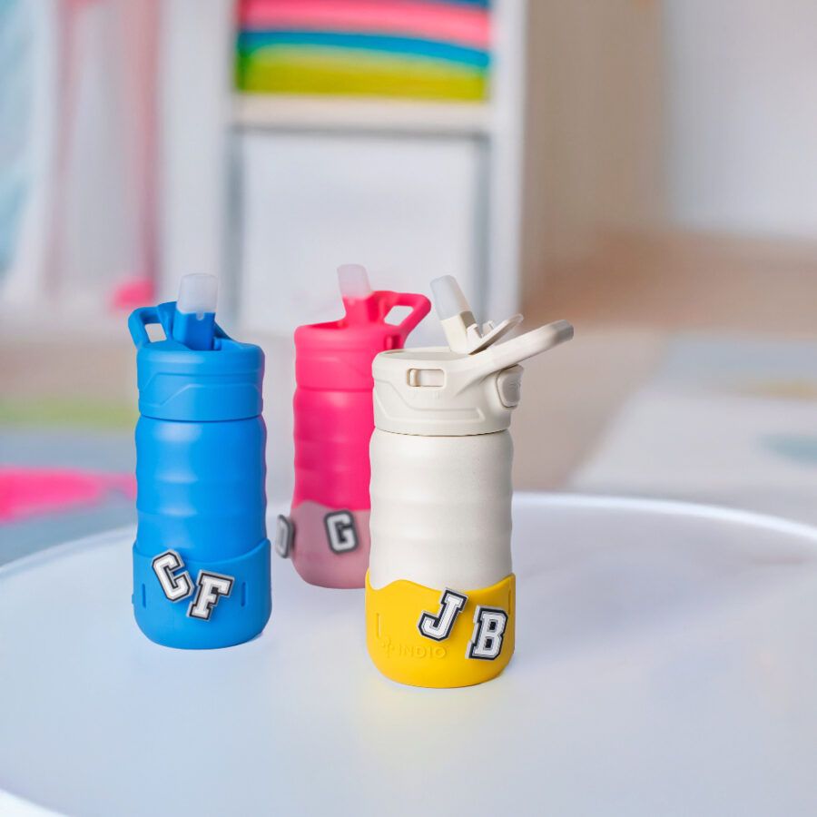 PROMO - HOPPY KIDS ACERO INOX. 400 ml + 2 PINES DE LETRA + SKIN